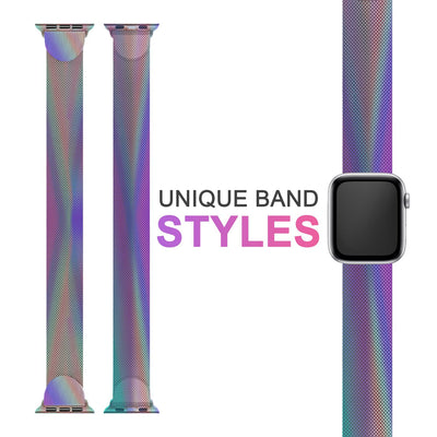NALIA Milanaise Edelstahl Smart Watch Armband kompatibel mit Apple Watch Armband SE & Series 8/7/6/5/4/3/2/1, 38mm 40mm 41mm, iWatch-Band Magnet-Verschluss, Metall Bunt NALIA Metall Armband