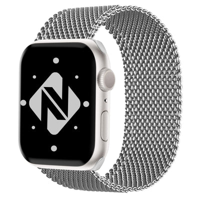 NALIA Milanaise Edelstahl Smart Watch Armband kompatibel mit Apple Watch Armband SE & Series 8/7/6/5/4/3/2/1, 38mm 40mm 41mm, iWatch-Band Magnet-Verschluss, Metall Silber NALIA Metall Armband
