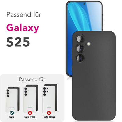 NALIA Ultra Slim Hardcase für Samsung Galaxy S25 – Matt & 0.3mm Dünn – PHANTOM (Hauchdünnes Cover & Kamera-Vollschutz) – Marke aus Berlin Schwarz Opak NALIA SlimFit Hülle