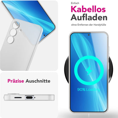 NALIA Ultra Slim Hardcase für Samsung Galaxy S25 – Matt & 0.3mm Dünn – PHANTOM (Hauchdünnes Cover & Kamera-Vollschutz) – Marke aus Berlin Weiß Transparent NALIA SlimFit Hülle