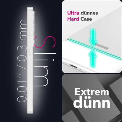 NALIA Ultra Slim Hardcase für Samsung Galaxy S25 – Matt & 0.3mm Dünn – PHANTOM (Hauchdünnes Cover & Kamera-Vollschutz) – Marke aus Berlin Weiß Transparent NALIA SlimFit Hülle