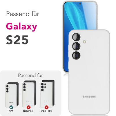 NALIA Ultra Slim Hardcase für Samsung Galaxy S25 – Matt & 0.3mm Dünn – PHANTOM (Hauchdünnes Cover & Kamera-Vollschutz) – Marke aus Berlin Weiß Transparent NALIA SlimFit Hülle