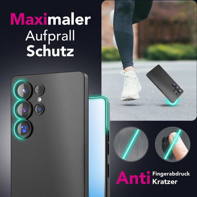 NALIA Ultra Slim Hardcase für Samsung Galaxy S25 Ultra – Matt & 0.3mm Dünn – PHANTOM (Hauchdünnes Cover & Kamera-Vollschutz) – Marke aus Berlin Schwarz Opak NALIA SlimFit Hülle