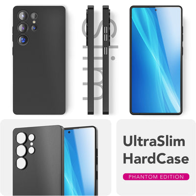 NALIA Ultra Slim Hardcase für Samsung Galaxy S25 Ultra – Matt & 0.3mm Dünn – PHANTOM (Hauchdünnes Cover & Kamera-Vollschutz) – Marke aus Berlin Schwarz Opak NALIA SlimFit Hülle