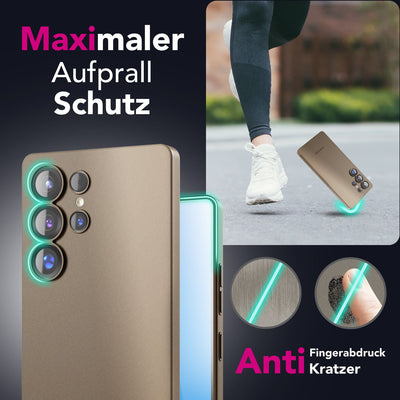 NALIA Ultra Slim Hardcase für Samsung Galaxy S25 Ultra – Matt & 0.3mm Dünn – PHANTOM (Hauchdünnes Cover & Kamera-Vollschutz) – Marke aus Berlin Taupe Transparent NALIA SlimFit Hülle
