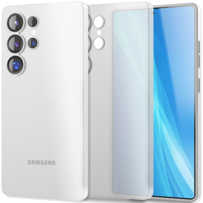 NALIA Ultra Slim Hardcase für Samsung Galaxy S25 Ultra – Matt & 0.3mm Dünn – PHANTOM (Hauchdünnes Cover & Kamera-Vollschutz) – Marke aus Berlin Weiß Transparent NALIA SlimFit Hülle