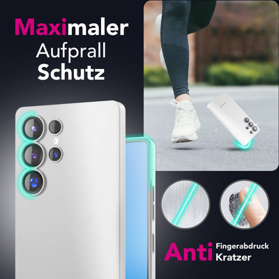 NALIA Ultra Slim Hardcase für Samsung Galaxy S25 Ultra – Matt & 0.3mm Dünn – PHANTOM (Hauchdünnes Cover & Kamera-Vollschutz) – Marke aus Berlin Weiß Transparent NALIA SlimFit Hülle