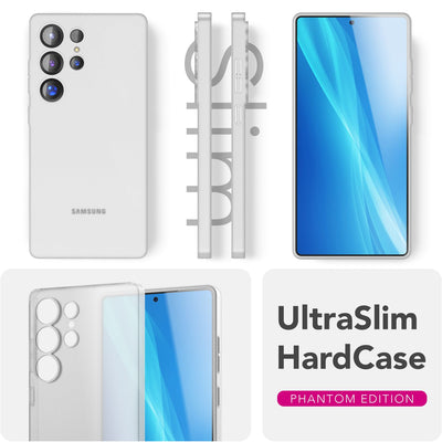 NALIA Ultra Slim Hardcase für Samsung Galaxy S25 Ultra – Matt & 0.3mm Dünn – PHANTOM (Hauchdünnes Cover & Kamera-Vollschutz) – Marke aus Berlin Weiß Transparent NALIA SlimFit Hülle