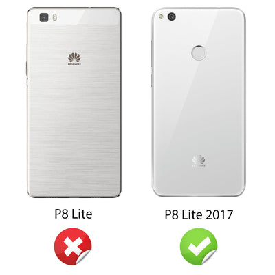 NALIA Handyhülle kompatibel mit Huawei P8 Lite 2017, Ultra-Slim Silikon Case Cover, Dünne Crystal Schutz-Hülle, Etui Handy-Tasche Back-Cover Smart-Phone Bumper, TPU Gummihülle Schwarz NALIA SlimFit Hülle
