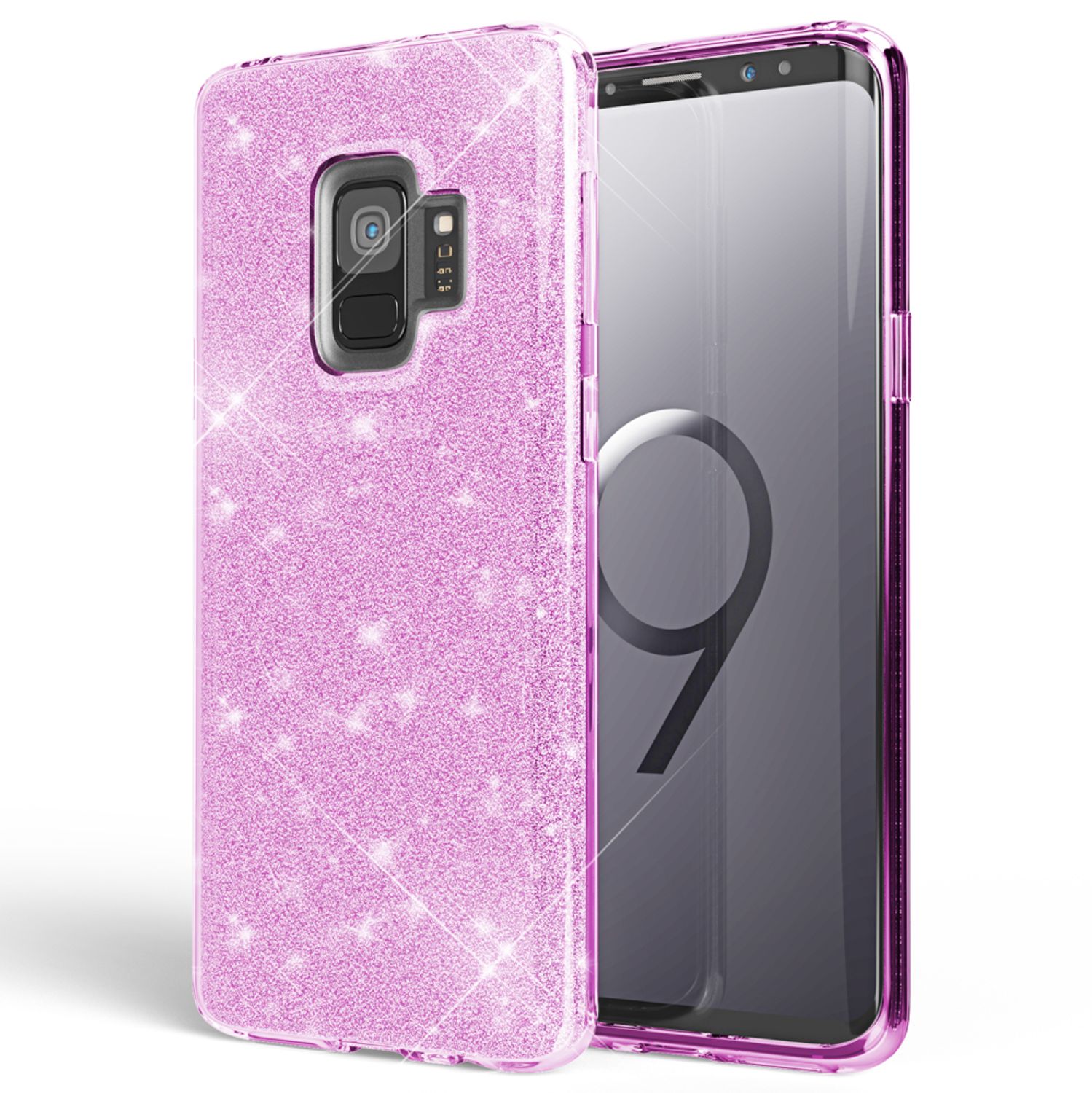 Samsung Galaxy S9 Hülle Handyhülle von NALIA, Glitzer Slim Case Cover Schutzhülle Gold NALIA Protective Hülle