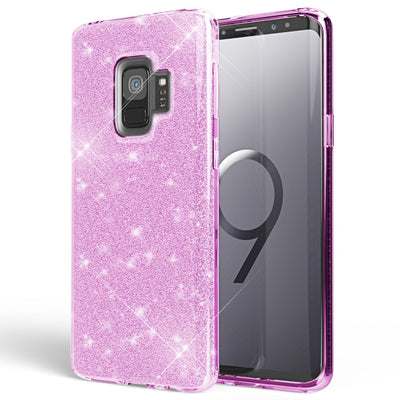 NALIA Glitzerhülle für Samsung Galaxy S9 – Funkelnder Glitzer-Look & Grip – SHINEPOP (Silikon Case) – Marke aus Berlin Gold NALIA Protective Hülle