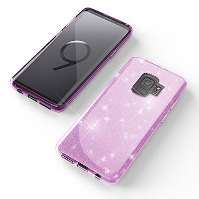 NALIA Glitzerhülle für Samsung Galaxy S9 – Funkelnder Glitzer-Look & Grip – SHINEPOP (Silikon Case) – Marke aus Berlin Gold NALIA Protective Hülle
