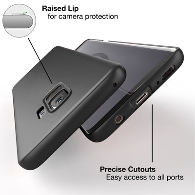 NALIA Ultra Slim Hardcase für Samsung Galaxy S9 – Anti-Fingerabdruck & 0.5mm Dünn – PUREFIT (Matt & Leicht) – Marke aus Berlin Schwarz NALIA SlimFit Hülle