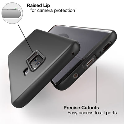 NALIA Ultra Slim Hardcase für Samsung Galaxy S9 Plus – Anti-Fingerabdruck & 0.5mm Dünn – PUREFIT (Matt & Leicht) – Marke aus Berlin Schwarz NALIA SlimFit Hülle