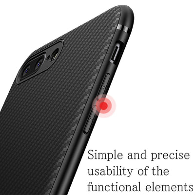 NALIA Silikonhülle für iPhone 7 Plus / 8 Plus – Rutschfest & Matt – VORTEX (Gebürstete Optik & Carbon Design) – Marke aus Berlin Schwarz NALIA Protective Hülle
