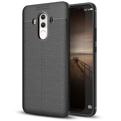 NALIA Leder-Look Hülle kompatibel mit Huawei Mate 10 Pro, Ultra-Slim Silikon Handyhülle Case Cover, Dünne Smartphone Schutzhülle, Etui Handy-Tasche Backcover Bumper, TPU Gummihülle - Schwarz Default Title NALIA Protective Hülle