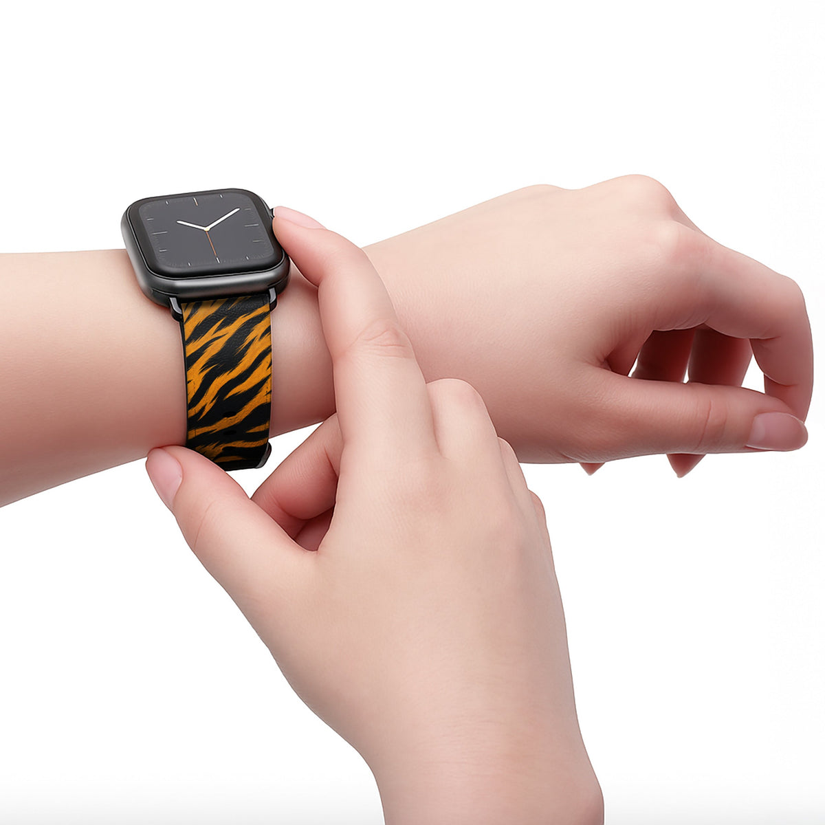 Tora - Apple Watch Armband 44/45/46/49mm 44 45 46 49mm Matt Schwarz NALIA Kunstleder Armband