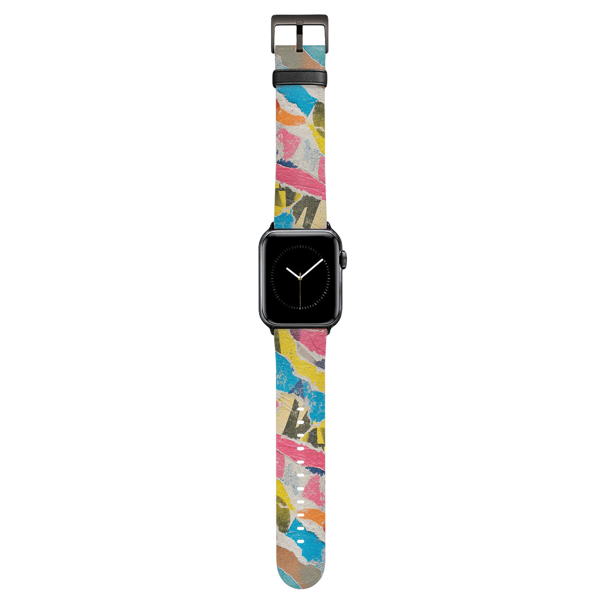 Litfass - Apple Watch Armband 44/45/46/49mm 44 45 46 49mm Black Matte NALIA Kunstleder Armband