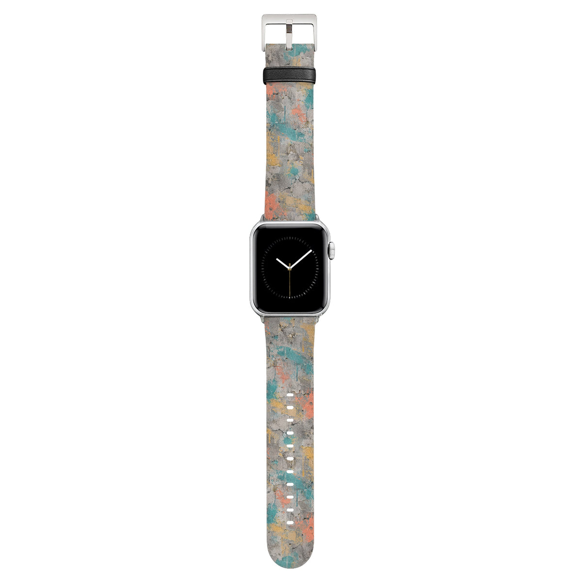 Platte - Apple Watch Armband 38/40/41/42mm 38 40 41 42mm Silver Matte NALIA Kunstleder Armband