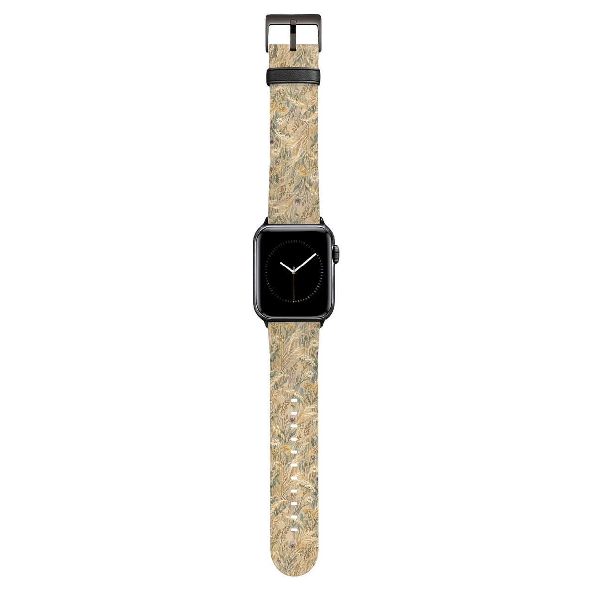 Rollfeld - Apple Watch Armband 38/40/41/42mm 38 40 41 42mm Black Matte NALIA Kunstleder Armband