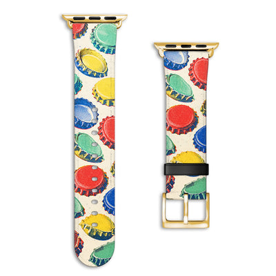 Kronkorken - Apple Watch Armband 44/45/46/49mm 44 45 46 49mm Gold Matte NALIA Kunstleder Armband