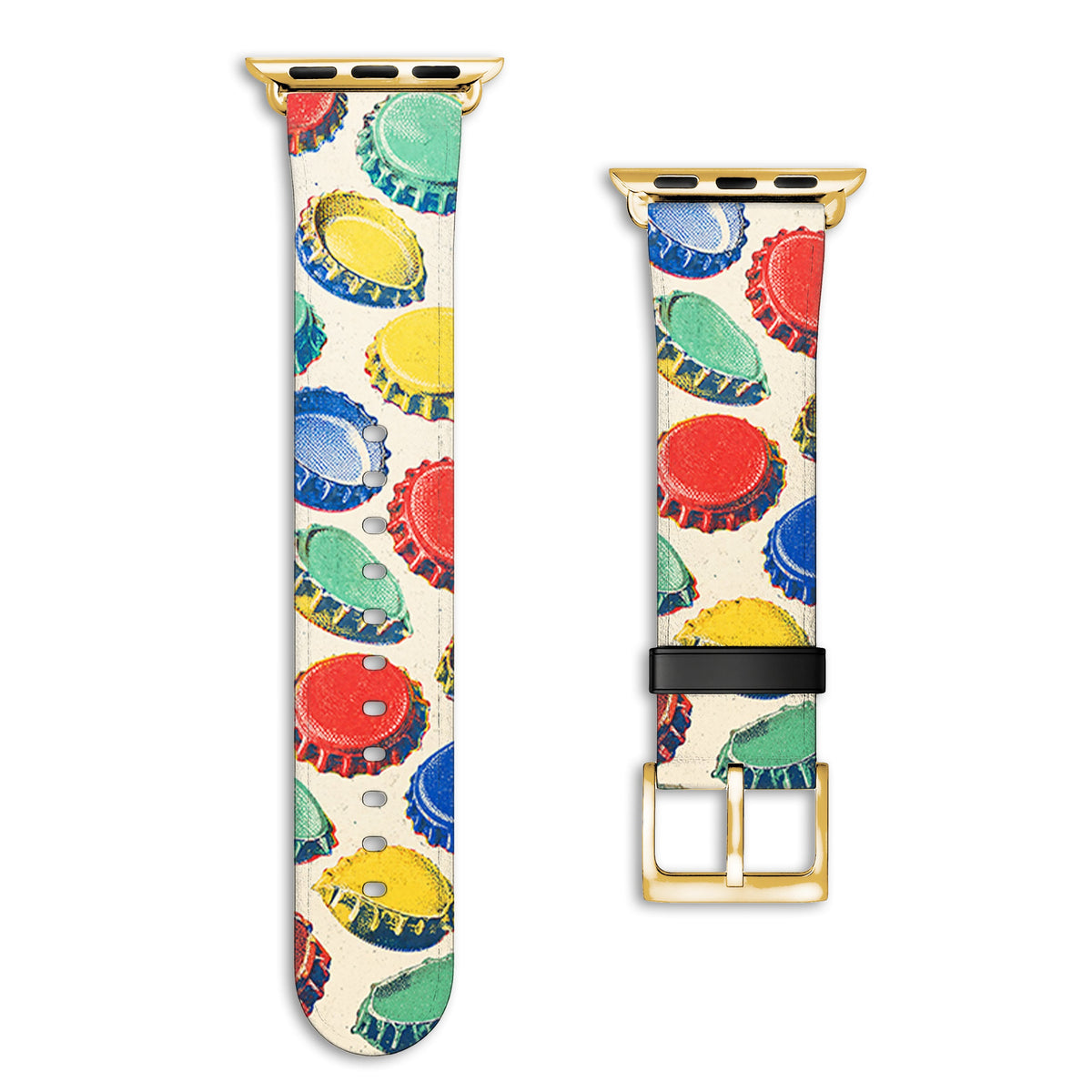 Kronkorken - Apple Watch Armband 38/40/41/42mm 38 40 41 42mm Gold Matte NALIA Kunstleder Armband