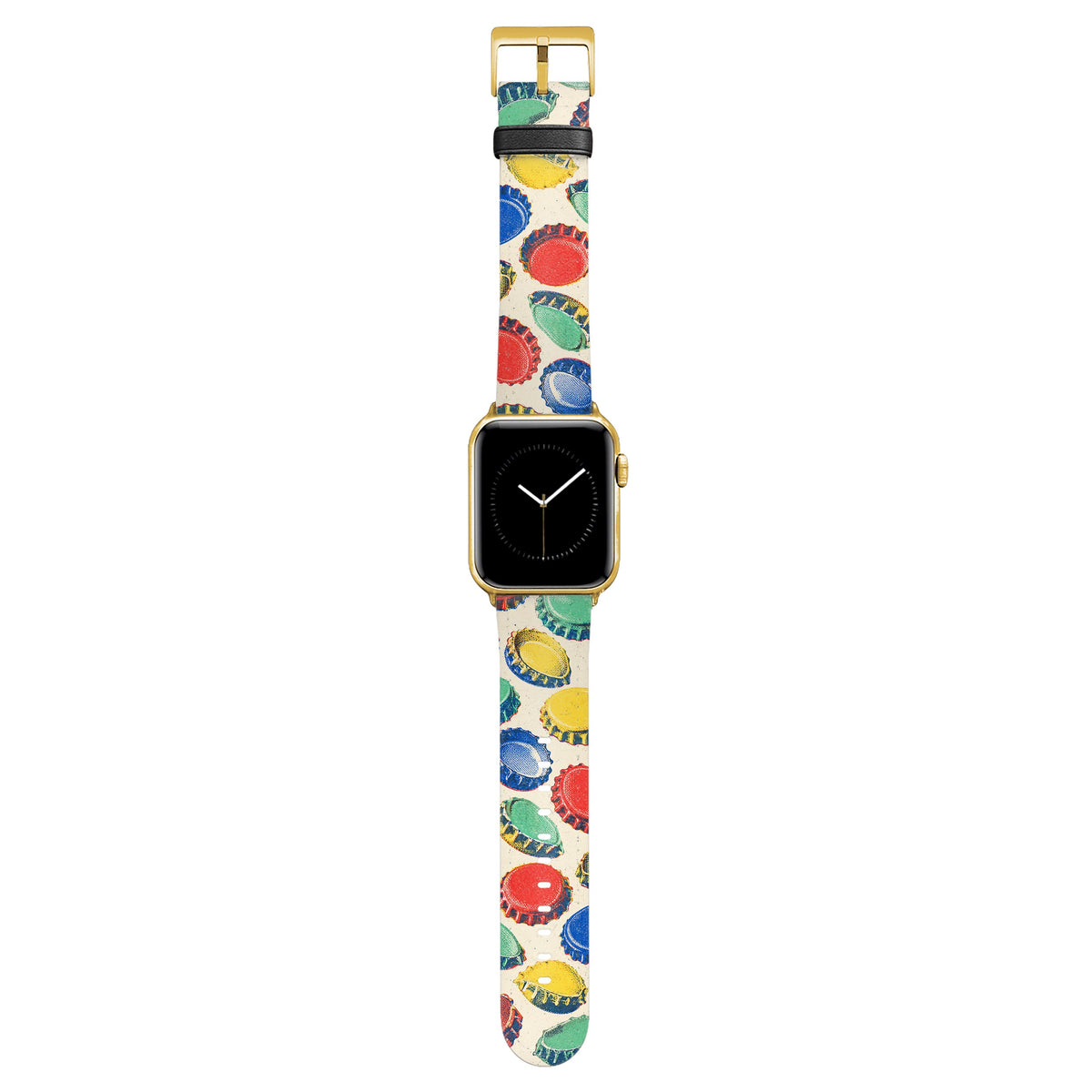 Kronkorken - Apple Watch Armband 44/45/46/49mm 44 45 46 49mm Gold Matte NALIA Kunstleder Armband
