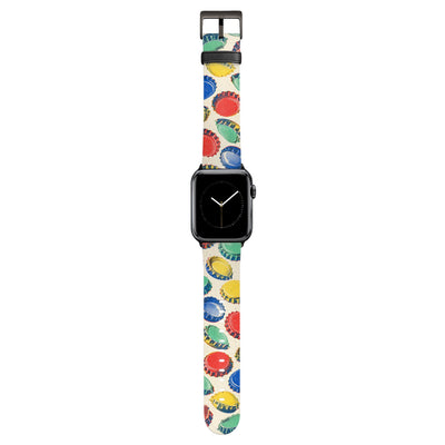 Kronkorken - Apple Watch Armband 38/40/41/42mm 38 40 41 42mm Black Matte NALIA Kunstleder Armband