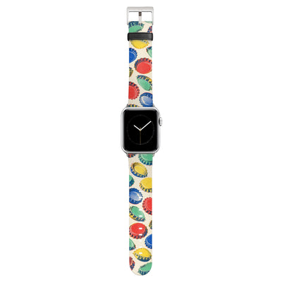 Kronkorken - Apple Watch Armband 38/40/41/42mm 38 40 41 42mm Silver Matte NALIA Kunstleder Armband