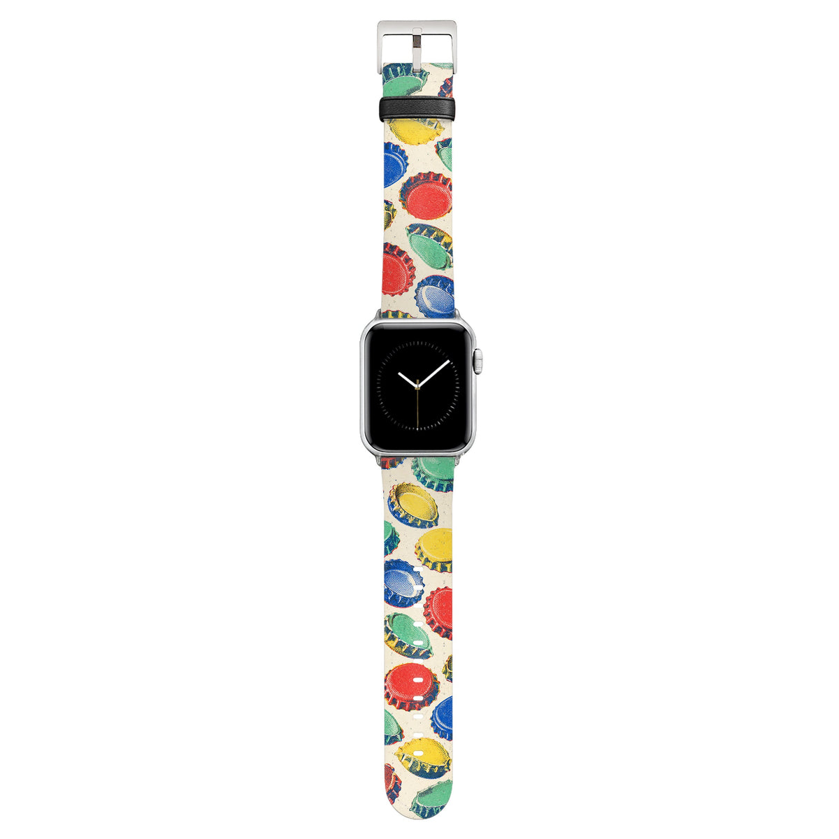 Kronkorken - Apple Watch Armband 44/45/46/49mm 44 45 46 49mm Silver Matte NALIA Kunstleder Armband