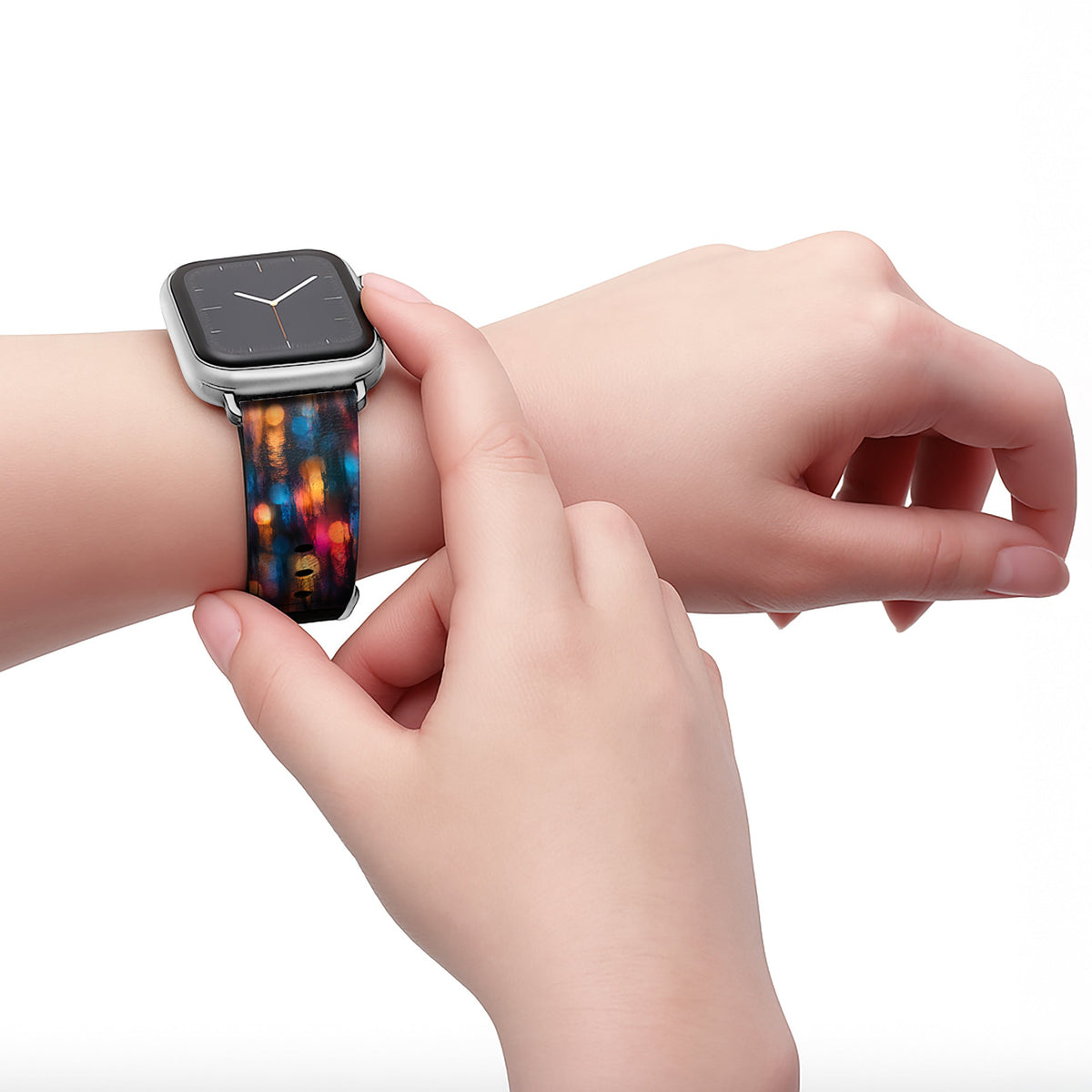 Späti - Apple Watch Armband 38/40/41/42mm 38 40 41 42mm Silver Matte NALIA Kunstleder Armband
