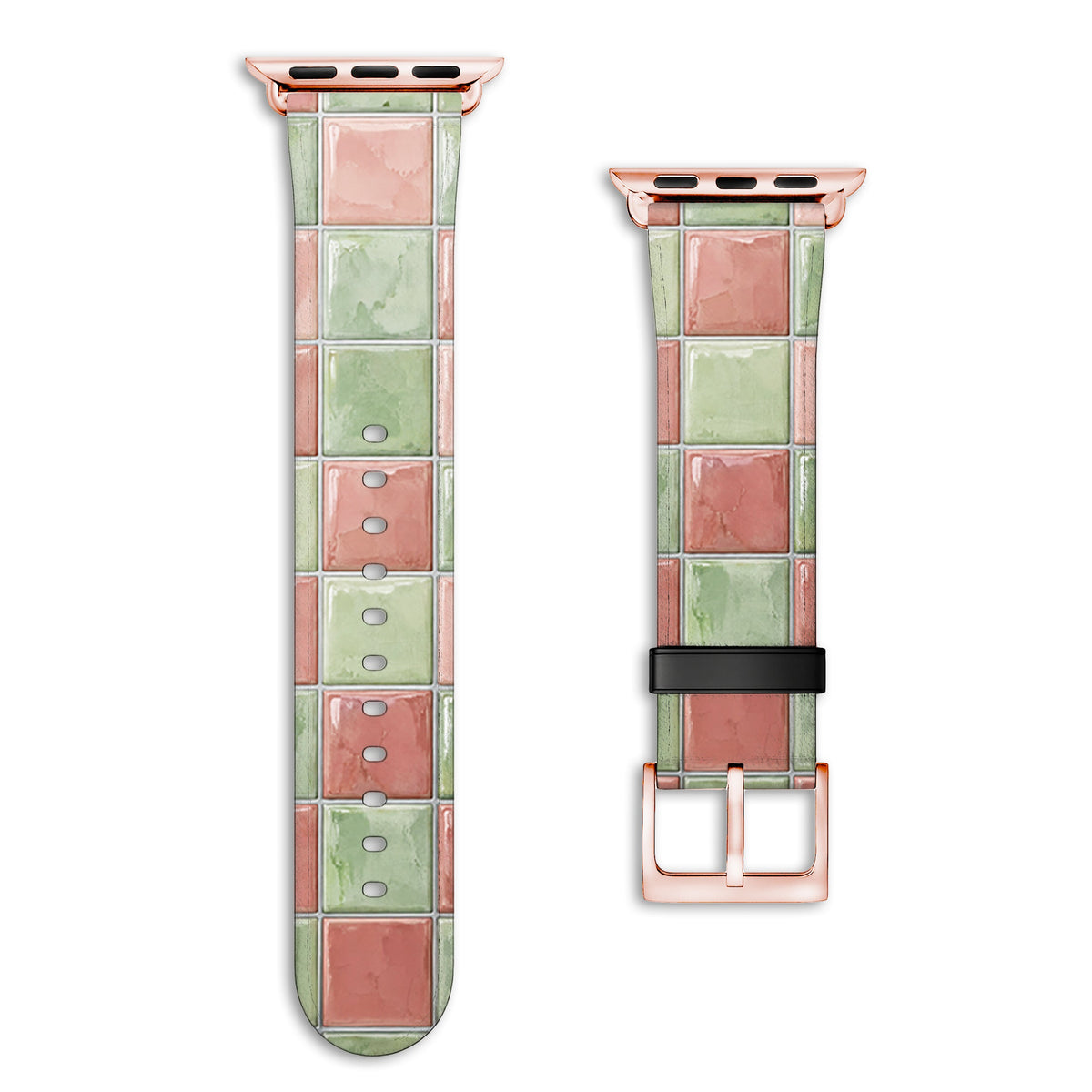 Bahnsteig - Apple Watch Armband 38/40/41/42mm 38 40 41 42mm Rose Gold Matte NALIA Kunstleder Armband