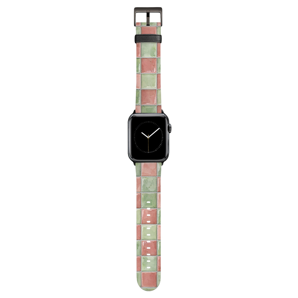 Bahnsteig - Apple Watch Armband 38/40/41/42mm 38 40 41 42mm Black Matte NALIA Kunstleder Armband