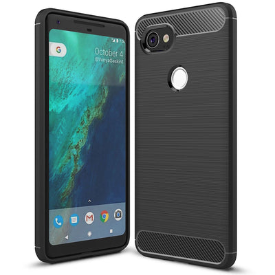 NALIA Silikonhülle für Google Pixel 2 XL – Rutschfest & Matt – VORTEX (Gebürstete Optik & Carbon Design) – Marke aus Berlin Default Title NALIA Protective Hülle