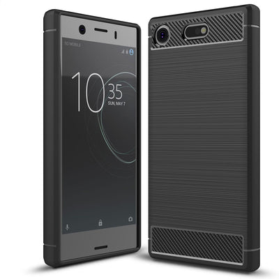 NALIA Silikonhülle für Sony Xperia XZ1 Compact – Rutschfest & Matt – VORTEX (Gebürstete Optik & Carbon Design) – Marke aus Berlin Default Title NALIA Protective Hülle