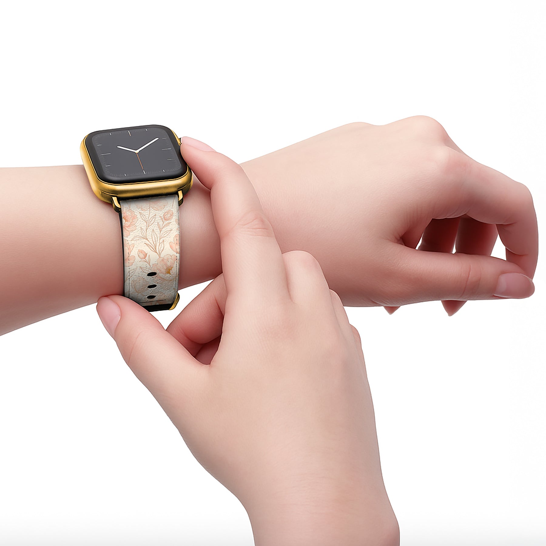 Blush - Apple Watch Armband 44-49mm & 42 (Serie 1-3) 44-49mm & 42 (Serie 1-3) Matt Gold NALIA Kunstleder Armband