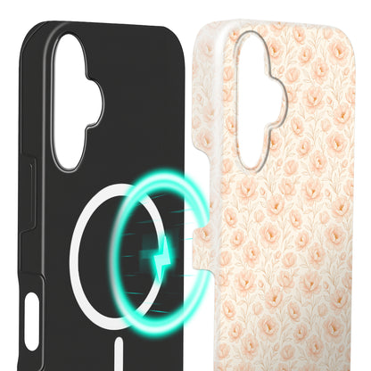 NALIA Signature Hülle für Apple iPhone (Alle Modelle) – Design "Blush" – MagSafe Case mit Pfingstrosen Blumen Muster Creme NALIA Tech Accessories