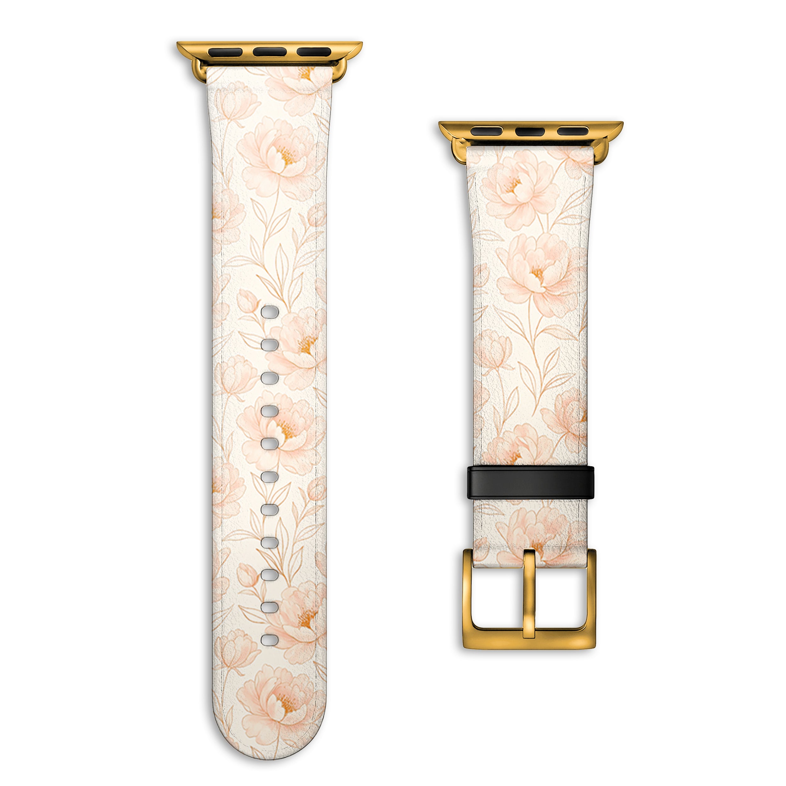 Blush - Apple Watch Armband 38-41mm & 42 (ab Serie 10) 38-41mm & 42 (ab Serie 10) Matt Gold NALIA Kunstleder Armband