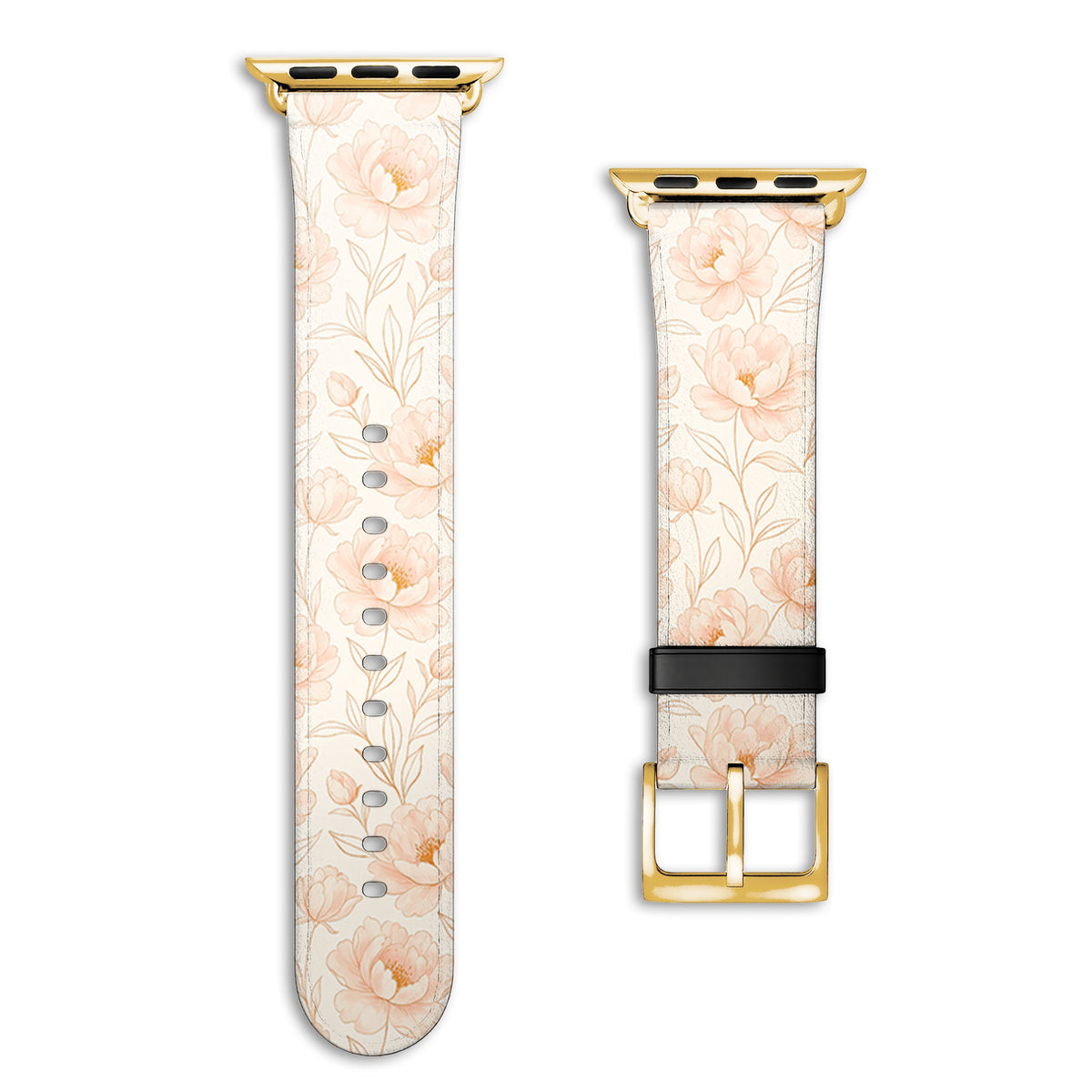 Blush - Apple Watch Armband 38-41mm & 42 (Serie 10-11) 38-41mm & 42 (Serie 10-11) Matt Gold NALIA Kunstleder Armband