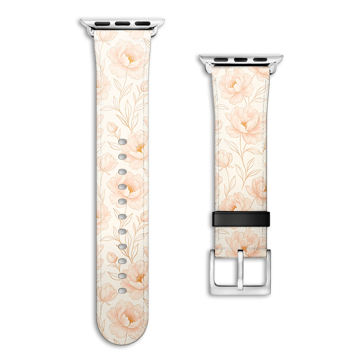 Blush - Apple Watch Armband 44-49mm & 42 (Serie 1-3) 44-49mm & 42 (Serie 1-3) Matt Silber NALIA Kunstleder Armband