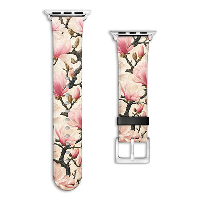 Blossom - Apple Watch Armband 38/40/41/42mm 38 40 41 42mm Matt Silber NALIA Kunstleder Armband