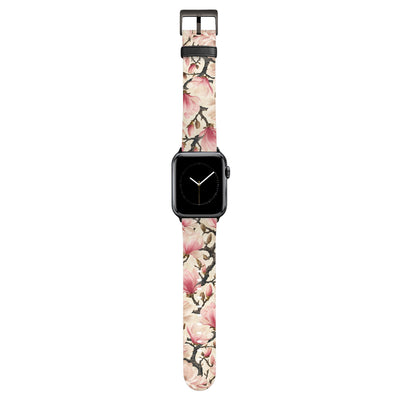Blossom - Apple Watch Armband 38/40/41/42mm 38 40 41 42mm Matt Schwarz NALIA Kunstleder Armband