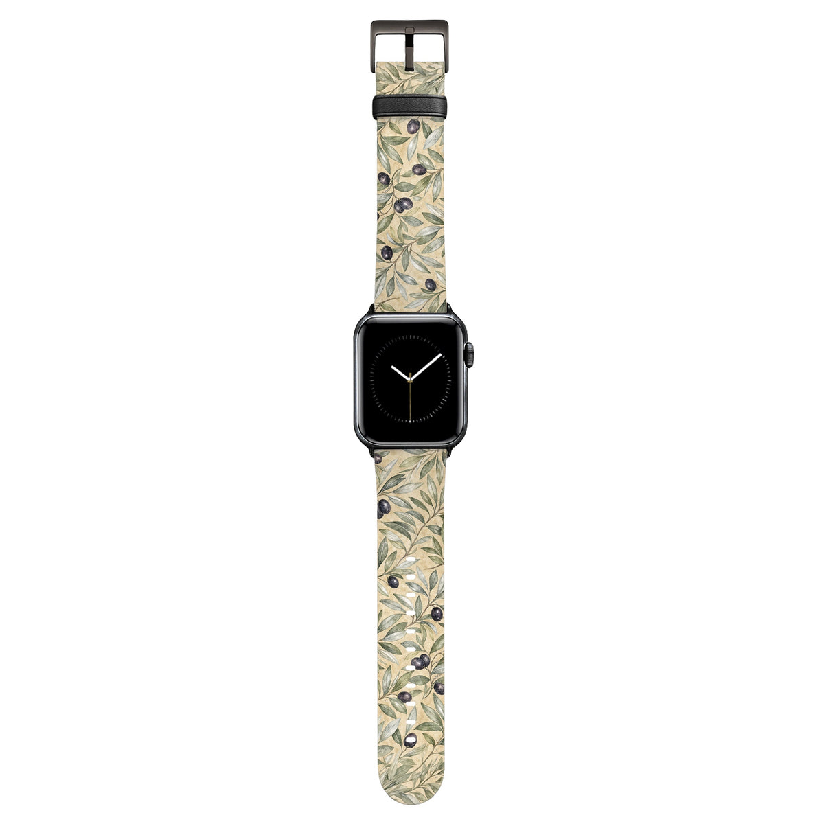 Sage - Apple Watch Armband 38/40/41/42mm 38 40 41 42mm Matt Schwarz NALIA Kunstleder Armband