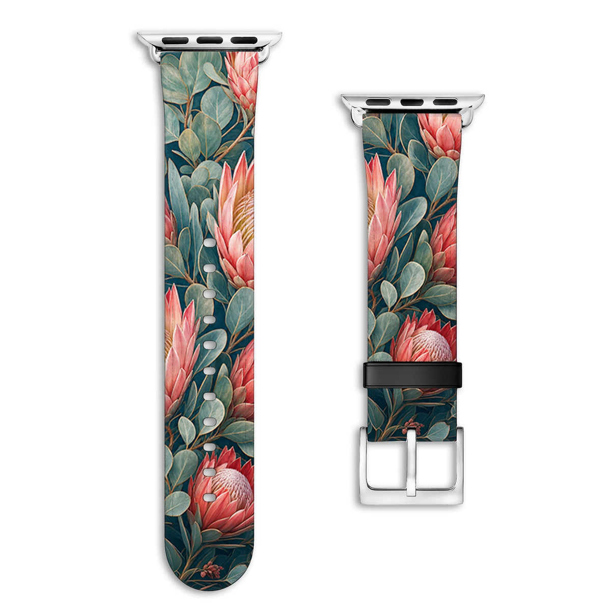 Serenade - Apple Watch Armband 38/40/41/42mm 38 40 41 42mm Matt Silber NALIA Kunstleder Armband