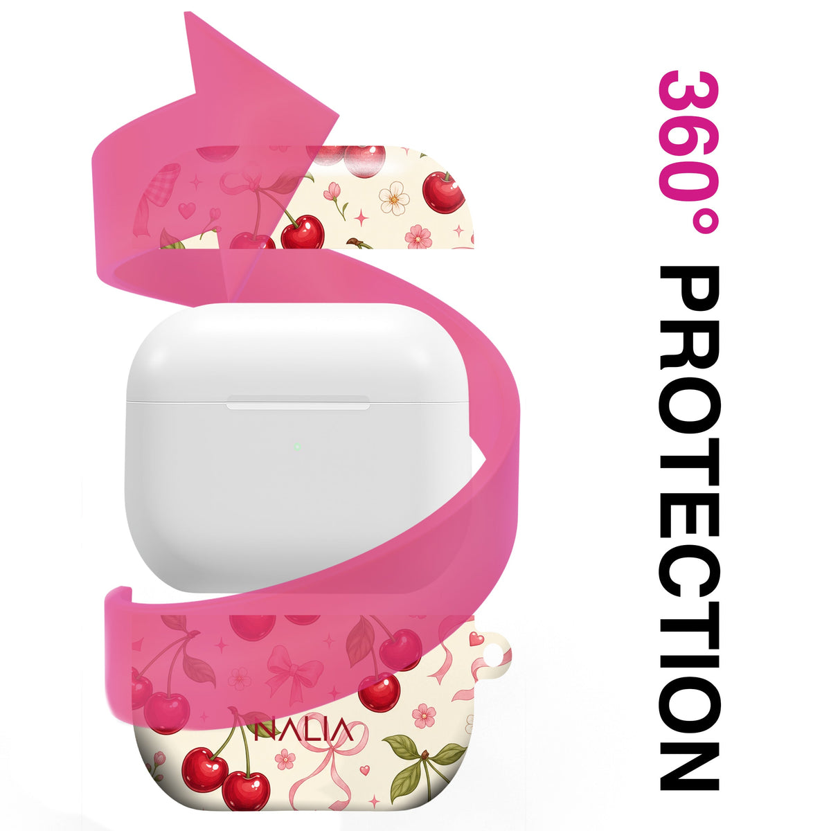 Coquette AirPods Pro 3 Hülle mit Kirschen, rundum