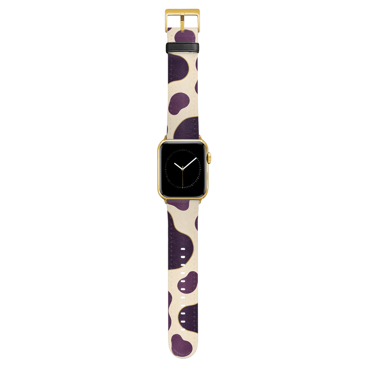 Plum - Apple Watch Armband 38/40/41/42mm 38 40 41 42mm Matt Gold NALIA Kunstleder Armband