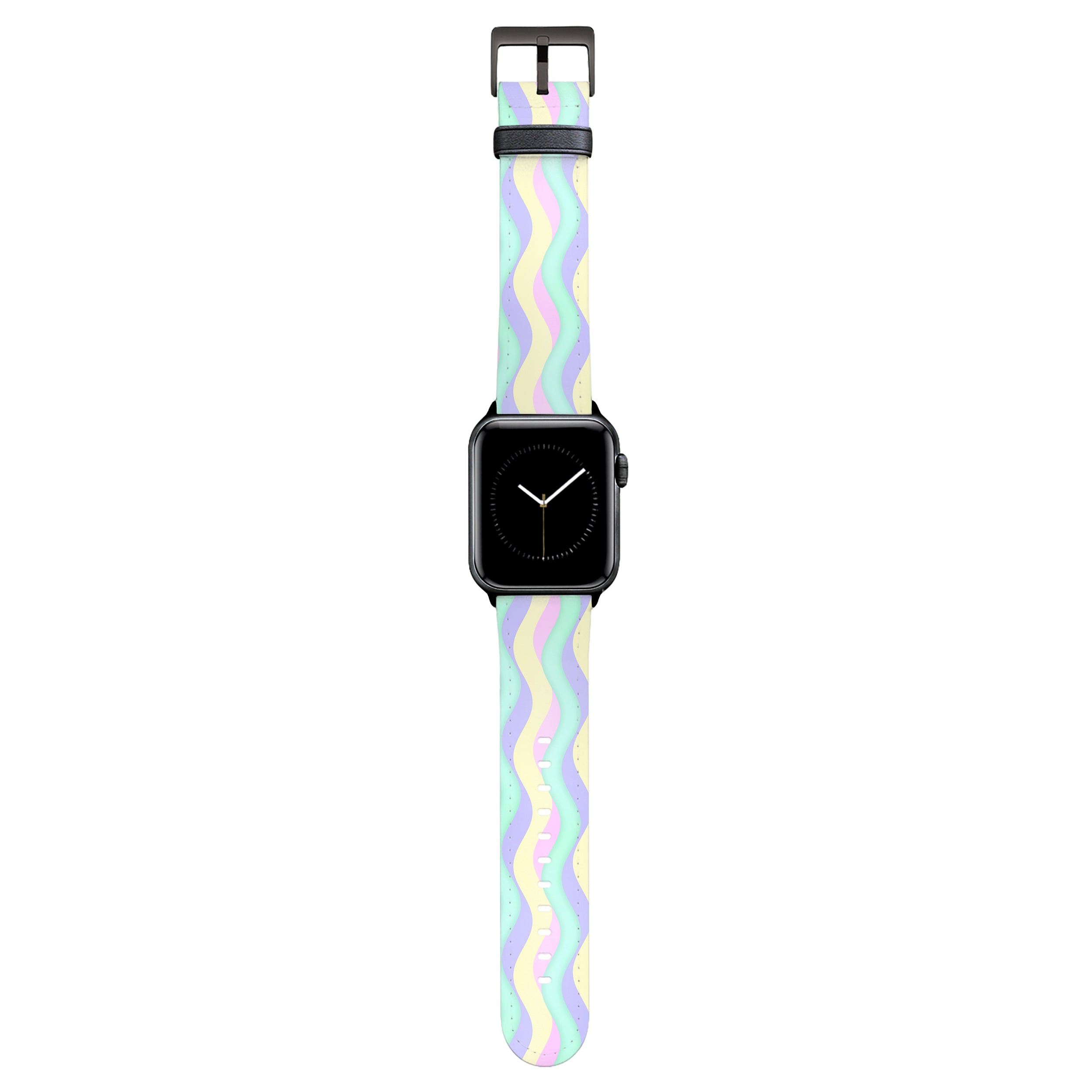 Curves - Apple Watch Armband 44-49mm & 42 (Serie 1-3) 44-49mm & 42 (Serie 1-3) Matt Schwarz NALIA Kunstleder Armband