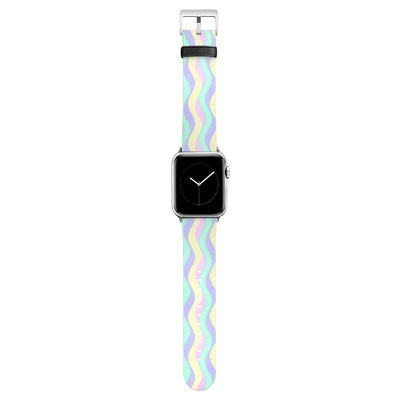 Curves - Apple Watch Armband 38-41mm & 42 (ab Serie 10) 38-41mm & 42 (ab Serie 10) Matt Silber NALIA Kunstleder Armband
