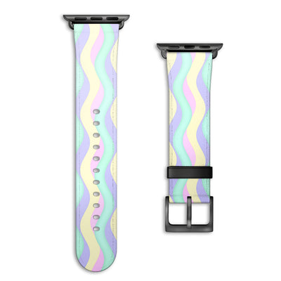 Curves - Apple Watch Armband 44-49mm & 42 (Serie 1-3) 44-49mm & 42 (Serie 1-3) Matt Schwarz NALIA Kunstleder Armband