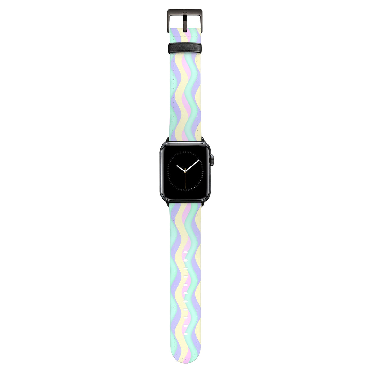 Curves - Apple Watch Armband 44-49mm & 42 (Serie 1-3) 44-49mm & 42 (Serie 1-3) Matt Schwarz NALIA Kunstleder Armband